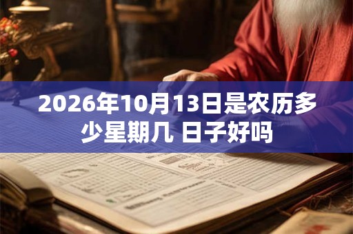 2026年10月13日是农历多少星期几 日子好吗