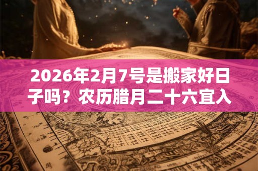 2026年2月7号是搬家好日子吗?农历腊月二十六宜入宅吗 2026年2月7号是搬家好日子吗?农历腊月二十六宜入宅吗