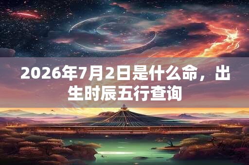 2026年7月2日是什么命，出生时辰五行查询