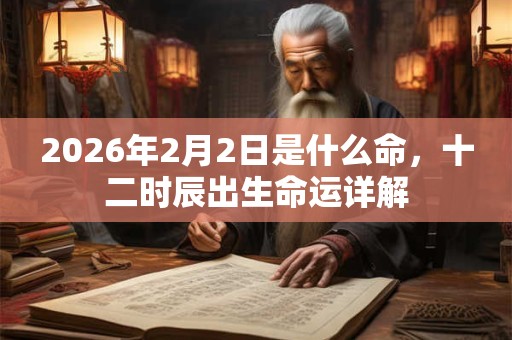 2026年2月2日是什么命，十二时辰出生命运详解