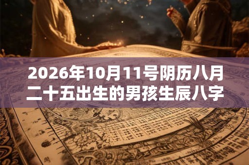 2026年10月11号阴历八月二十五出生的男孩生辰八字起名