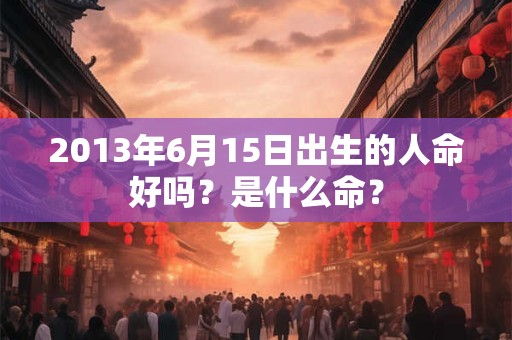 2013年6月15日出生的人命好吗?是什么命? 2013年6月15日出生的人命好吗?是什么命?