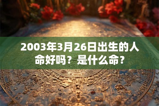2003年3月26日出生的人命好吗？是什么命？