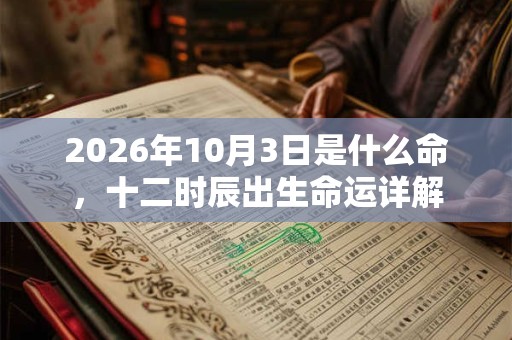 2026年10月3日是什么命，十二时辰出生命运详解