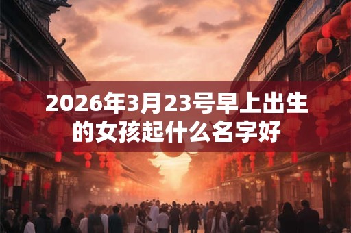 2026年3月23号早上出生的女孩起什么名字好
