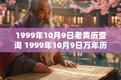 1999年10月9日老黄历查询 1999年10月9日万年历黄道吉日