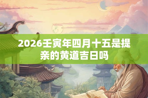 2026壬寅年四月十五是提亲的黄道吉日吗
