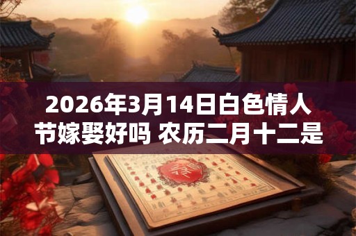 2026年3月14日白色情人节嫁娶好吗 农历二月十二是不是吉日