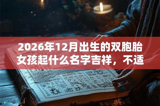 2026年12月出生的双胞胎女孩起什么名字吉祥，不适合用哪些字