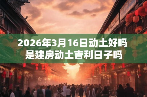 2026年3月16日动土好吗 是建房动土吉利日子吗