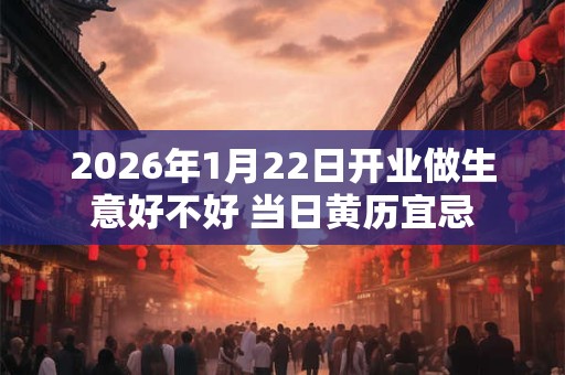 2026年1月22日开业做生意好不好 当日黄历宜忌