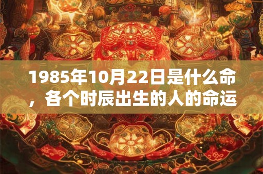 1985年10月22日是什么命，各个时辰出生的人的命运