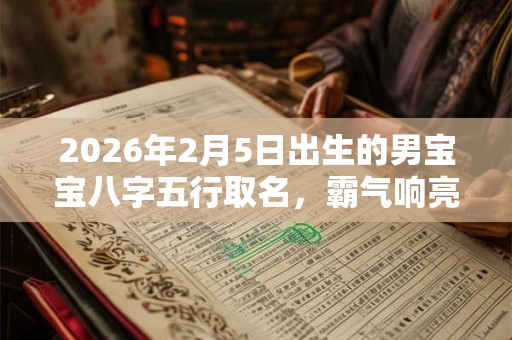 2026年2月5日出生的男宝宝八字五行取名，霸气响亮的名字大全