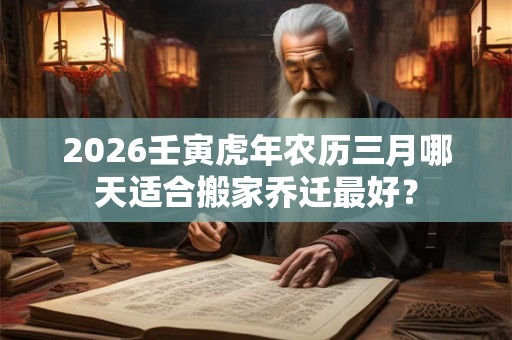 2026壬寅虎年农历三月哪天适合搬家乔迁最好？