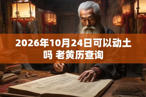 2026年10月24日可以动土吗 老黄历查询