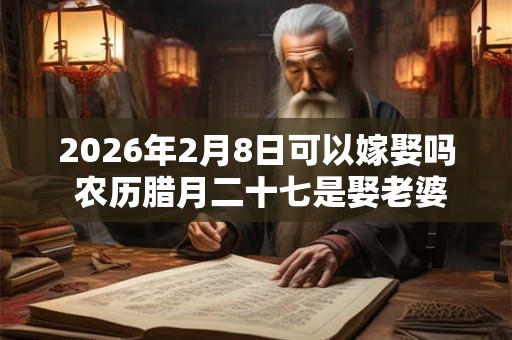 2026年2月8日可以嫁娶吗 农历腊月二十七是娶老婆好日子吗