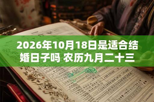 2026年10月18日是适合结婚日子吗 农历九月二十三当天嫁娶怎么样 2026年10月18日是适合结婚日子吗 农历九月二十三当天嫁娶怎么样