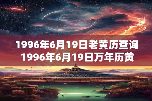 1996年6月19日老黄历查询 1996年6月19日万年历黄道吉日