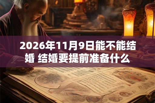 2026年11月9日能不能结婚 结婚要提前准备什么