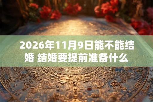 2026年11月9日能不能结婚 结婚要提前准备什么