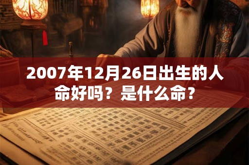 2007年12月26日出生的人命好吗？是什么命？