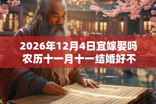 2026年12月4日宜嫁娶吗 农历十一月十一结婚好不好