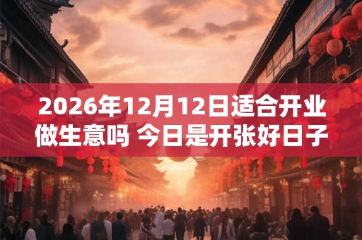 2026年12月12日适合开业做生意吗 今日是开张好日子吗 2026年12月12日适合开业做生意吗 今日是开张好日子吗