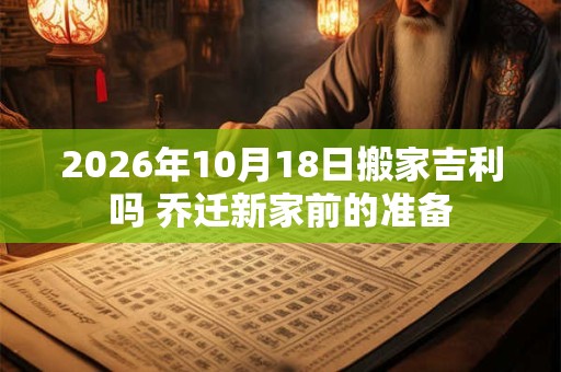 2026年10月18日搬家吉利吗 乔迁新家前的准备