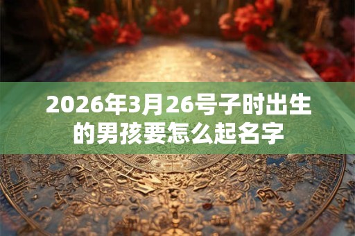 2026年3月26号子时出生的男孩要怎么起名字