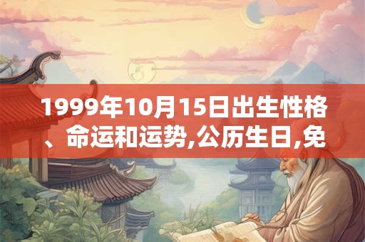 1999年10月15日出生性格、命运和运势,公历生日,免费算命