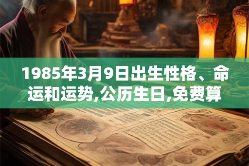 1985年3月9日出生性格、命运和运势,公历生日,免费算命
