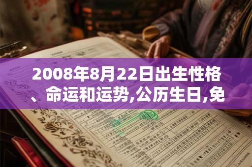 2008年8月22日出生性格、命运和运势,公历生日,免费算命