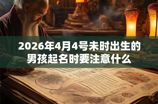2026年4月4号未时出生的男孩起名时要注意什么