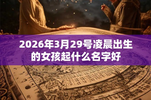 2026年3月29号凌晨出生的女孩起什么名字好