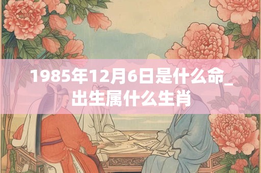 1985年12月6日是什么命_出生属什么生肖 1985年12月6日是什么命_出生属什么生肖