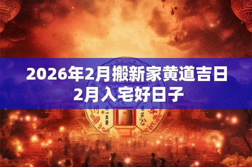 2026年2月搬新家黄道吉日 2月入宅好日子