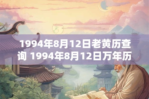 1994年8月12日老黄历查询 1994年8月12日万年历黄道吉日
