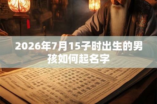 2026年7月15子时出生的男孩如何起名字 2026年7月15子时出生的男孩如何起名字