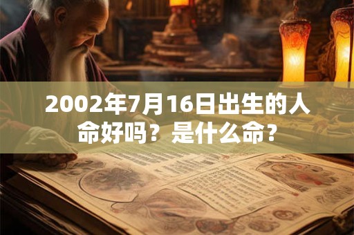 2002年7月16日出生的人命好吗？是什么命？