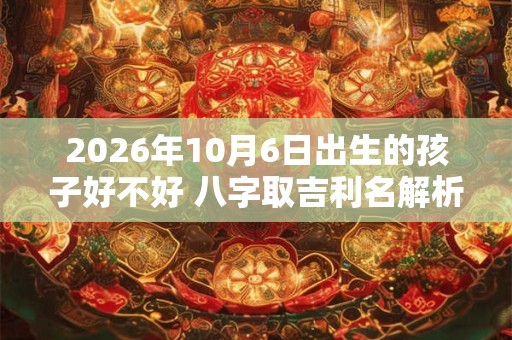 2026年10月6日出生的孩子好不好 八字取吉利名解析 2026年10月6日出生的孩子好不好 八字取吉利名解析