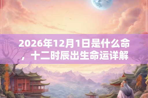2026年12月1日是什么命,十二时辰出生命运详解 2026年12月1日是什么命,十二时辰出生命运详解