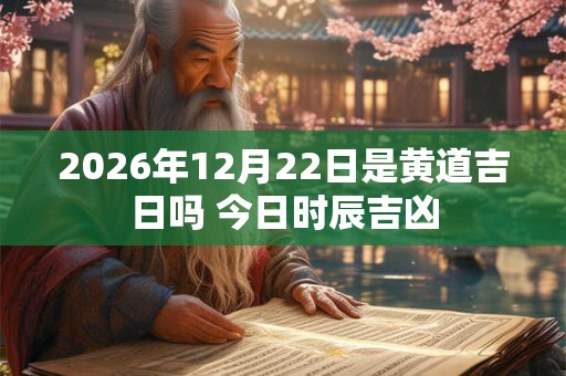 2026年12月22日是黄道吉日吗 今日时辰吉凶 2026年12月22日是黄道吉日吗 今日时辰吉凶