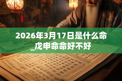 2026年3月17日是什么命_戊申命命好不好