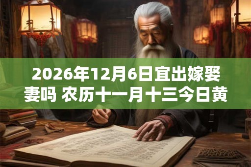 2026年12月6日宜出嫁娶妻吗 农历十一月十三今日黄历