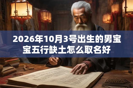 2026年10月3号出生的男宝宝五行缺土怎么取名好