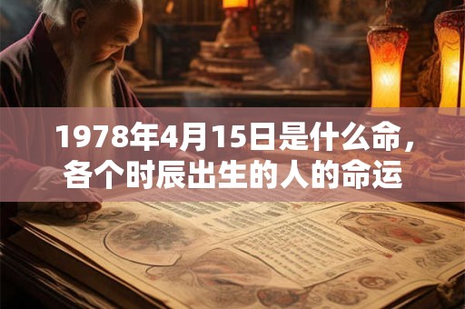 1978年4月15日是什么命，各个时辰出生的人的命运