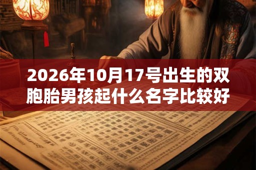 2026年10月17号出生的双胞胎男孩起什么名字比较好,五行属什么 2026年10月17号出生的双胞胎男孩起什么名字比较好,五行属什么