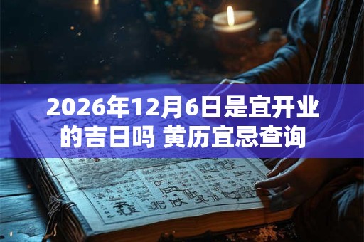 2026年12月6日是宜开业的吉日吗 黄历宜忌查询