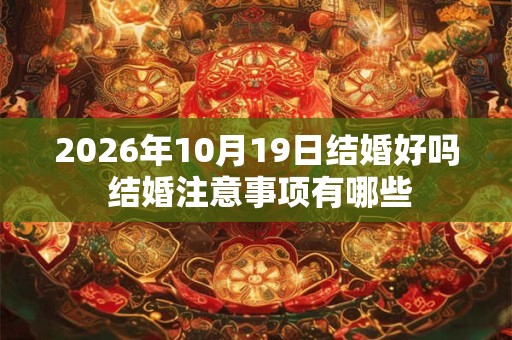 2026年10月19日结婚好吗 结婚注意事项有哪些