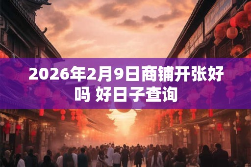 2026年2月9日商铺开张好吗 好日子查询 2026年2月9日商铺开张好吗 好日子查询